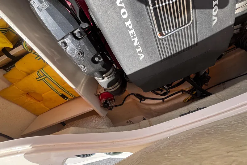 Slide: The Image of Engine compartment of a 2004 Chaparral 210 SSi boat with Volvo Penta engine. - 29