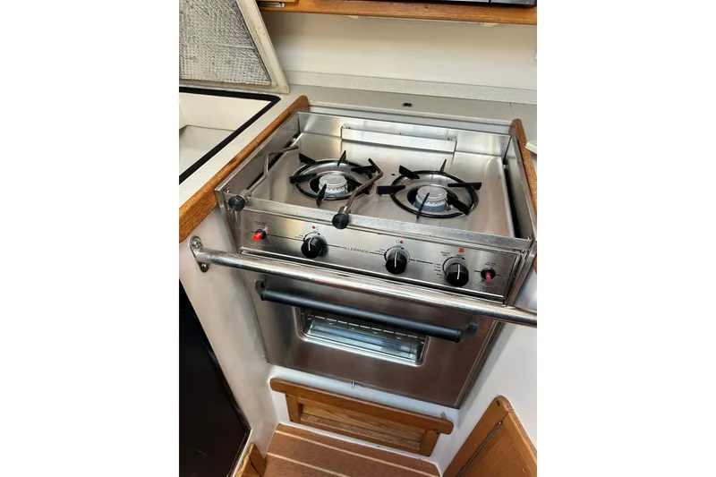 Slide: The Image of Stainless steel stove and oven in 2008 Catalina 320 yacht kitchen. - 45