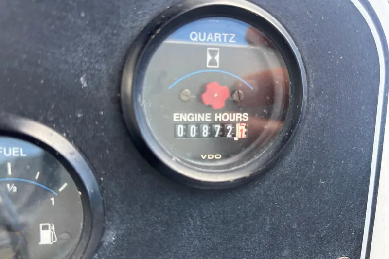 Slide: The Image of Engine hour meter showing 872.1 hours on a 1993 Carver 350 Voyager. - 40