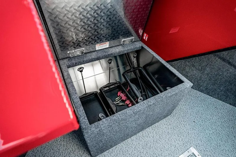 Slide: The Image of 2026 Lund 185 Heavy Gauge boat with Mercury Pro XS engine and diamond plate flooring. - 10