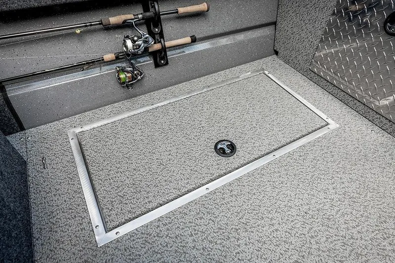 Slide: The Image of Trailer hitch of 2026 Lund 185 Heavy Gauge boat on asphalt surface. - 8