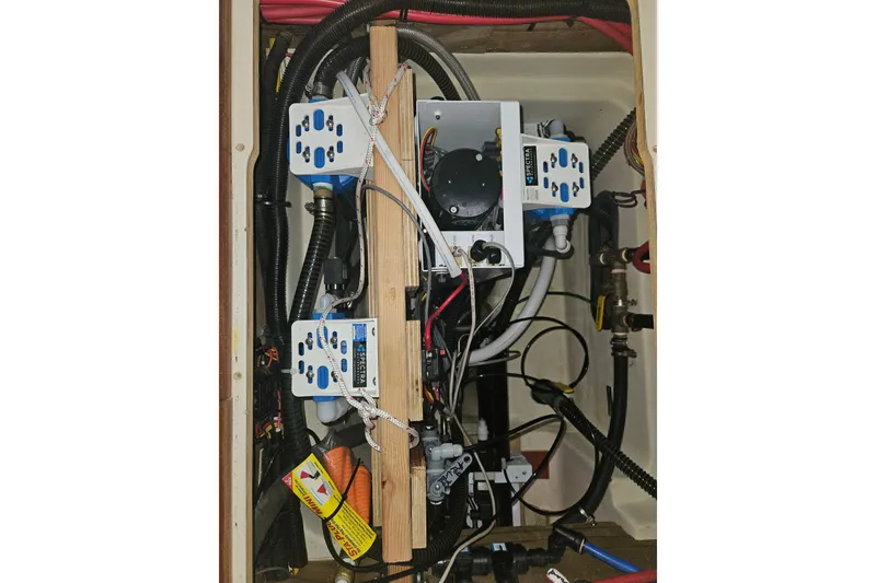 Slide: The Image of Solar panel on 2013 Marlow-Hunter 50 aft cabin yacht, providing sustainable energy. - 4