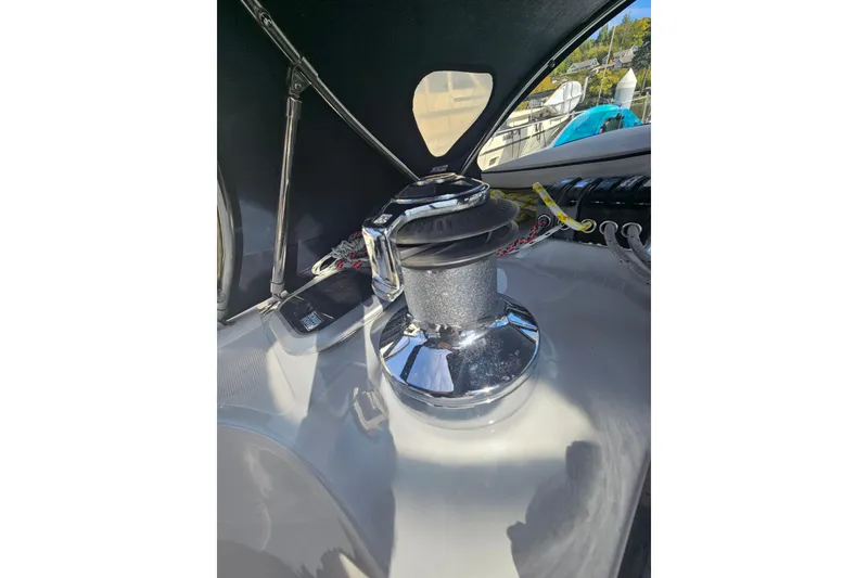 Slide: The Image of Stainless steel grill on a 2013 Marlow-Hunter 50 aft cabin yacht at marina. - 65