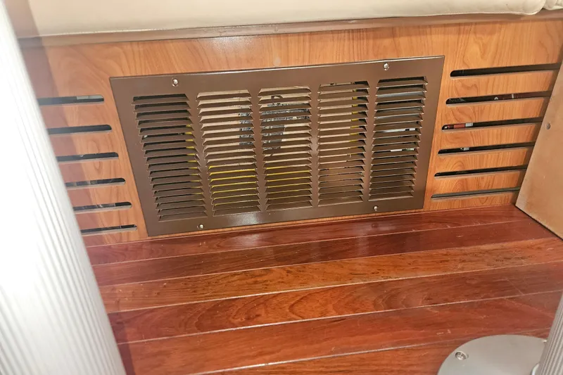 Slide: The Image of 2013 Marlow-Hunter 50 aft cabin sailboat docked at marina. - 7