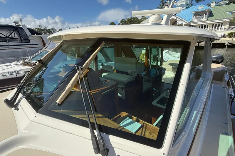 Slide: The Image of 2023 Sabre 43 Salon Express yacht with sleek design and spacious interior. - 42