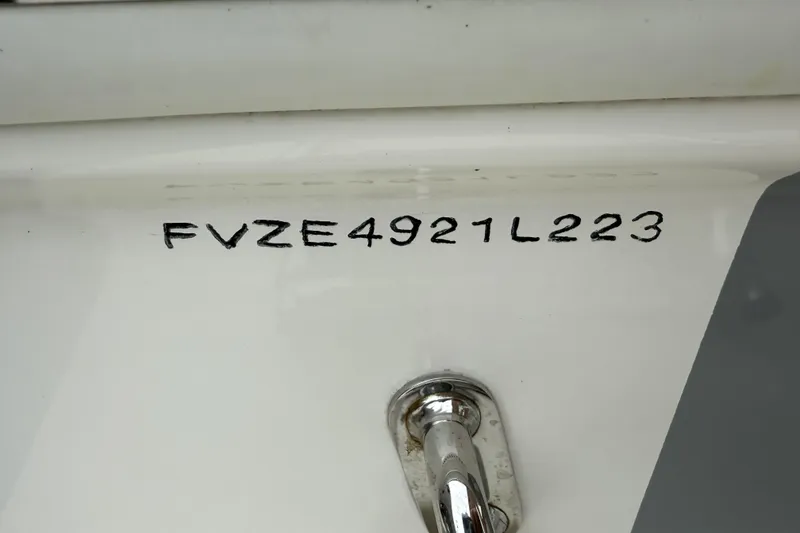 Slide: The Image of 2023 Pioneer 220 Bay Sport boat hull identification number (HIN) close-up. - 4