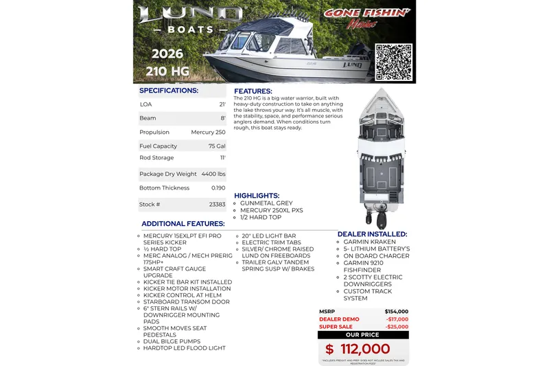 Slide: The Image of Lund 210 Heavy Gauge 2026 boat brochure with specifications, features, and pricing details. - 39