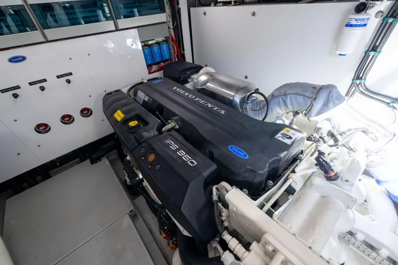 Slide: The Image of Engine room of 2018 Sunseeker Manhattan 52 yacht with Volvo Penta IPS 950 engine. - 79
