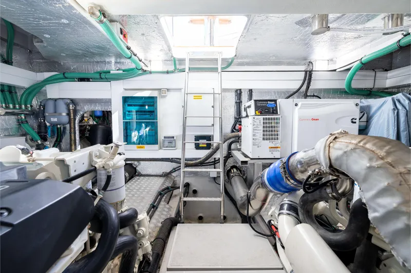 Slide: The Image of Engine room of 2018 Sunseeker Manhattan 52 yacht with Cummins Onan generator. - 80
