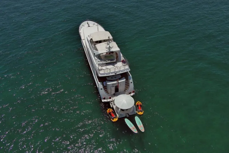 Slide: The Image of Luxurious bathroom on 2001 Intermarine RPH 95 yacht with elegant decor and modern amenities. - 42