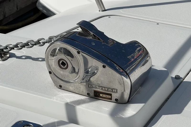 Slide: The Image of Chrome anchor windlass on 2007 Glacier Bay 2680 Coastal Runner boat deck. - 10