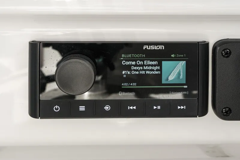 Slide: The Image of Fusion Bluetooth stereo system displaying "Come On Eileen" by Dexys Midnight Runners on Glacier Bay 2680 Coastal Runner. - 33