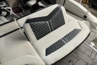 Slide: The Image of 2016 Monterey 238 Surf boat seat with diamond-patterned upholstery. - 19