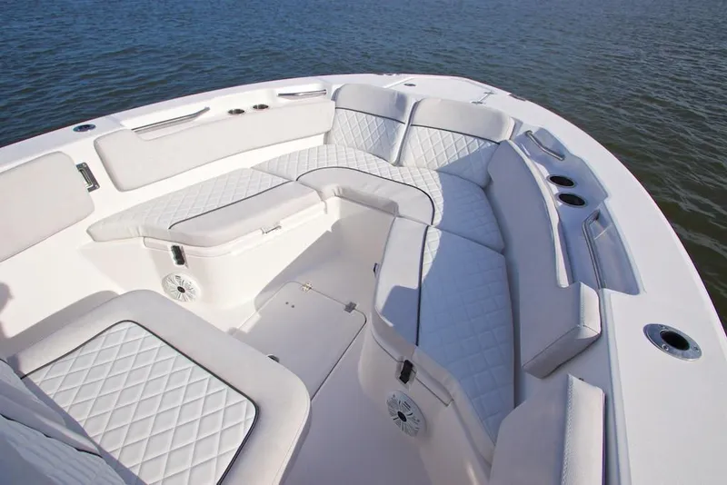 Slide: The Image of Manufacturer Provided Image: 2021 Sea Fox 228 Commander boat interior with cushioned seating. - 18