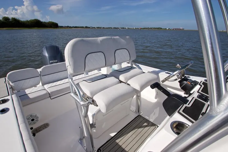 Slide: The Image of Manufacturer Provided Image: 2021 Sea Fox 228 Commander boat interior with dual seats and steering console. - 22