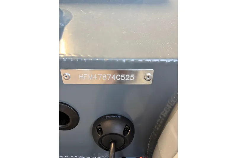 Slide: The Image of 2025 Highfield Sport 800 boat identification plate with serial number HFM47874C525. - 24