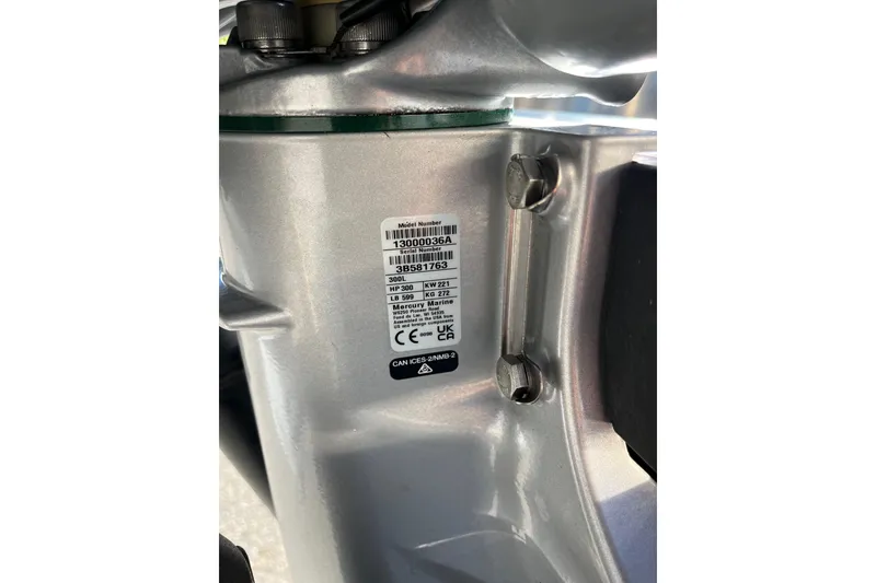 Slide: The Image of Label on 2026 Avalon 2585 Catalina VRB, Tri Toon, Mercury 300hp V-8 engine. - 22