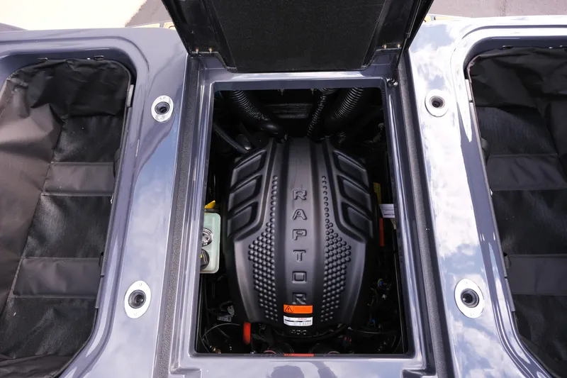 Slide: The Image of 2026 Moomba Tykon engine compartment featuring a Raptor engine. - 34