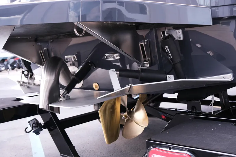 Slide: The Image of 2026 Moomba Tykon boat stern with propeller and exhaust system. - 8