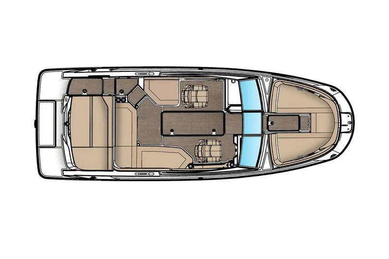 Slide: The Image of Manufacturer Provided Image: Top view of 2024 Sea Ray SPX 230 boat layout. - 26