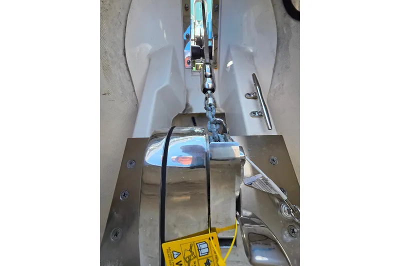 Slide: The Image of Wooden interior stairs of 2024 Pursuit OS 325 Offshore boat. - 51