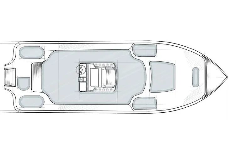 Slide: The Image of Manufacturer Provided Image: Top view schematic of a 2016 Yellowfin 24 Bay boat. - 21