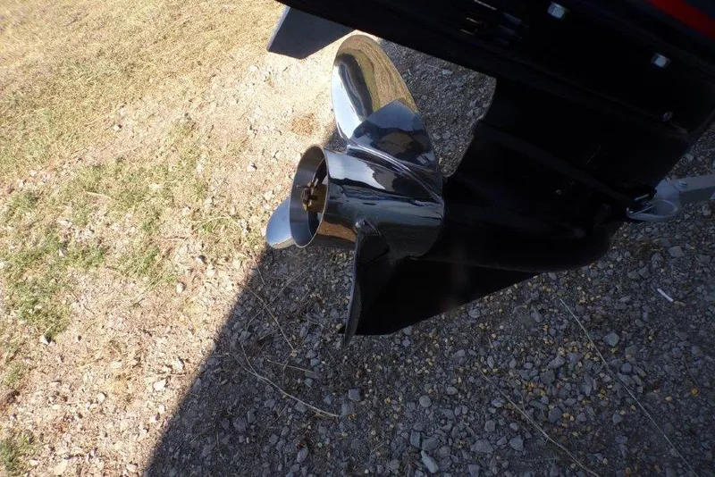 Slide: The Image of Propeller of 2026 Xpress H20B Bay boat on gravel surface. - 12