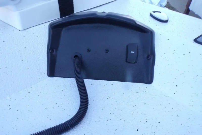 Slide: The Image of Control panel on 2026 Xpress H20B Bay boat deck with wiring. - 4