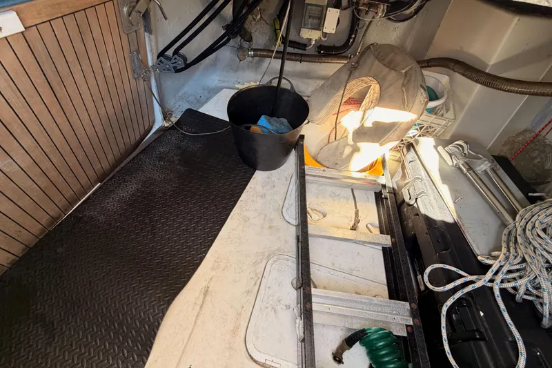Slide: The Image of Interior of 2008 Hanse 540e sailboat with equipment and storage items. - 31