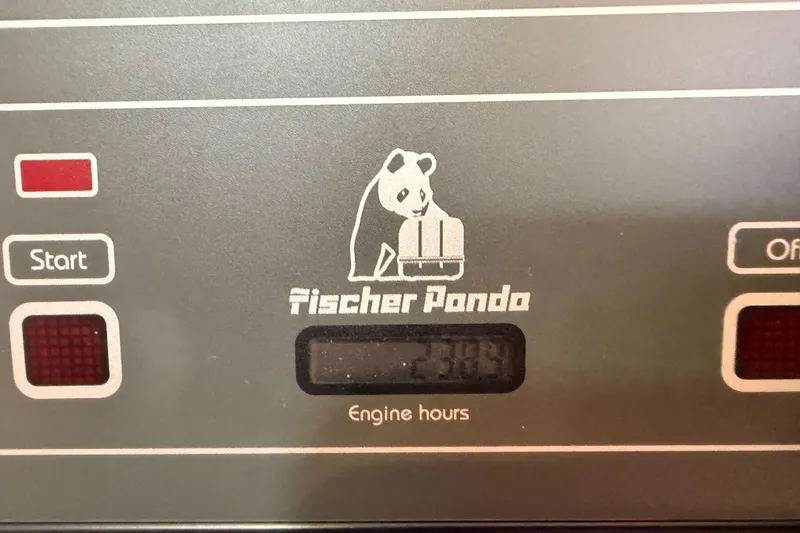 Slide: The Image of Fischer Panda engine hours display on 2008 Hanse 540e yacht control panel. - 52