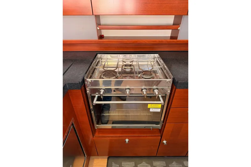 Slide: The Image of Stainless steel stove and oven in 2008 Hanse 540e yacht kitchen. - 71