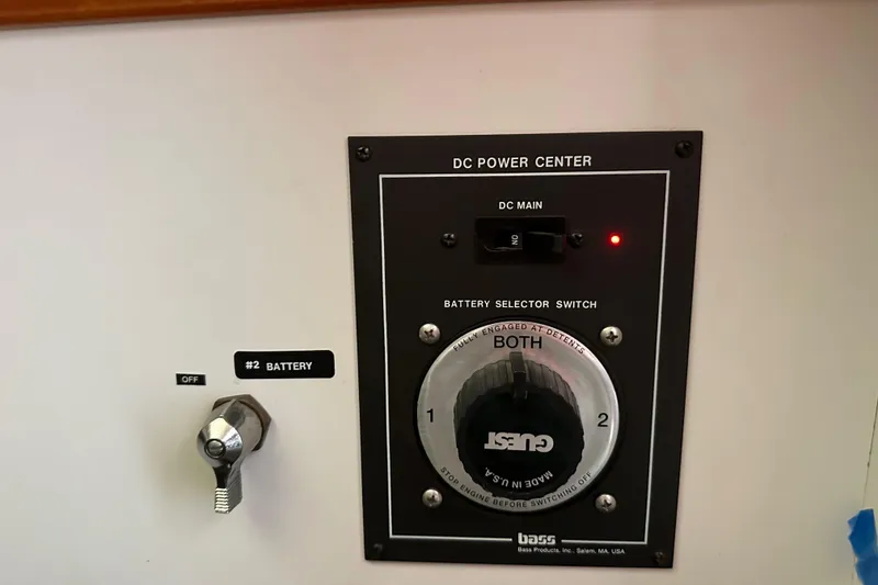 Slide: The Image of DC power center panel on 1996 J Boats J/120 with battery selector switch. - 94