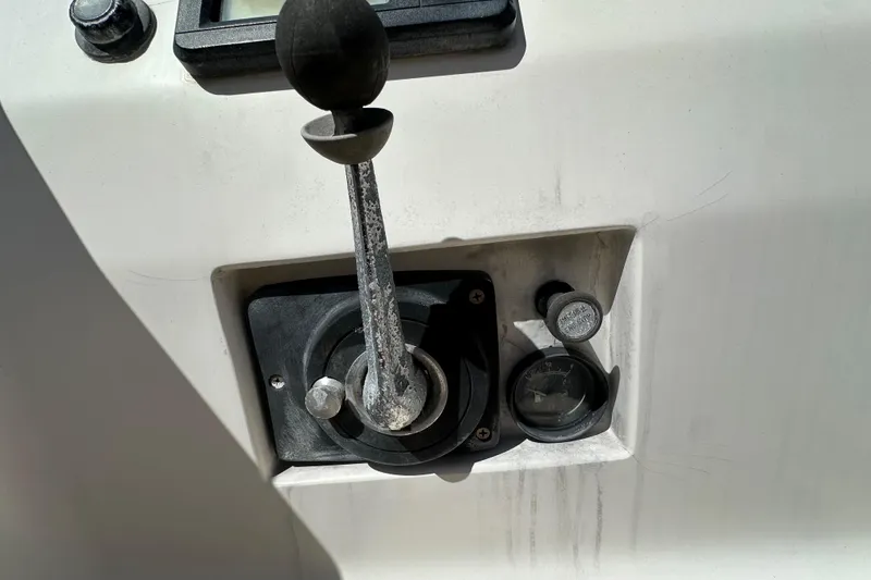 Slide: The Image of Control lever on a 1996 J Boats J/120 sailboat dashboard. - 96
