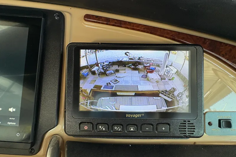 Slide: The Image of Voyager display on 2002 Carver 506 Motor Yacht showing rear deck view. - 30