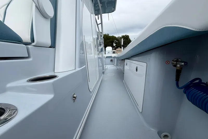 Slide: The Image of 2025 Yellowfin 36 Offshore boat interior with sleek design and modern features. - 23