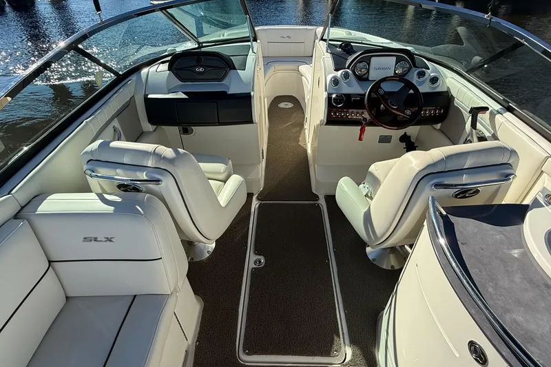 Slide: The Image of Close-up of 2006 Sea Ray 270 SLX boat's stern drive mechanism. - 13