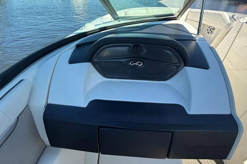 Slide: The Image of Control panel of a 2006 Sea Ray 270 SLX boat with labeled switches. - 19