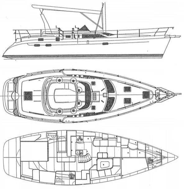 Slide: The Image of 2002 Hunter 450 Passage - Vessel Layout - 47