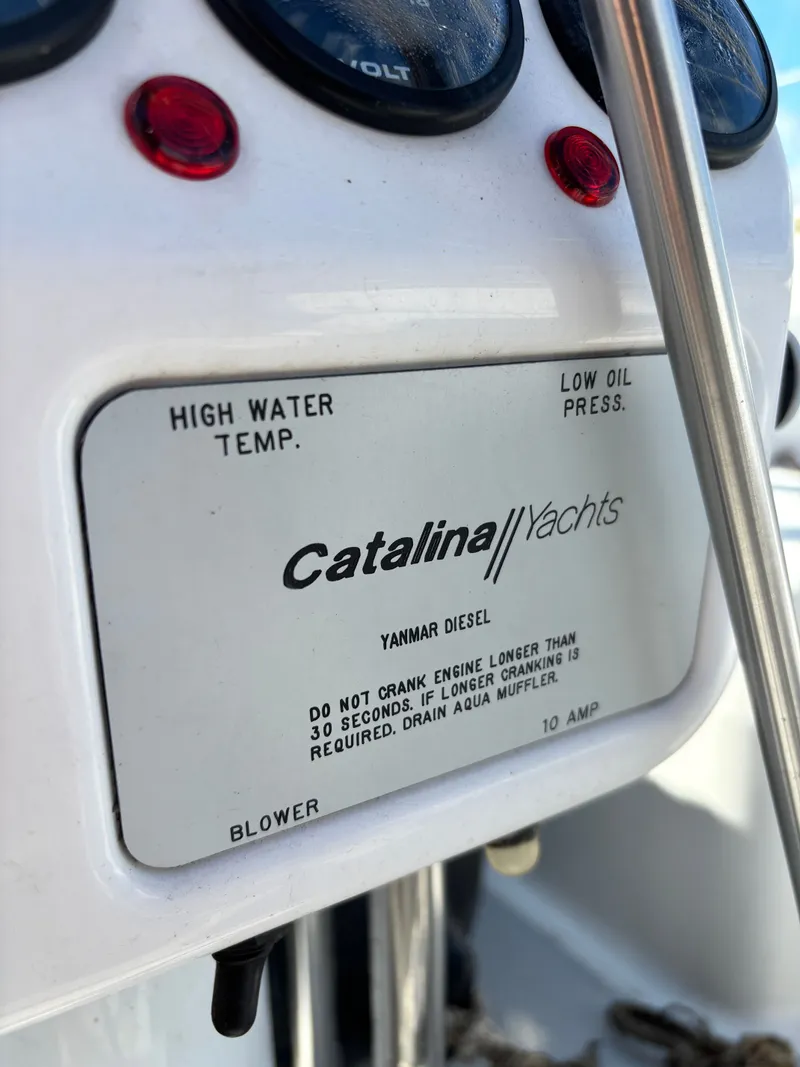 Slide: The Image of Control panel of a 2000 Catalina 380 yacht with Yanmar diesel engine. - 35