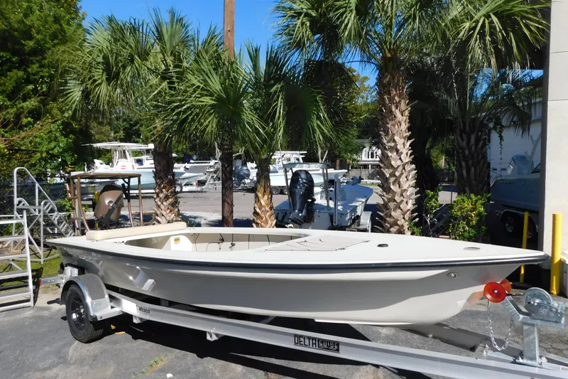 The Image of 2026 Delta Boatworks Delta D-18 Tiller on trailer at Palmetto Boat Sales dealership. - 0