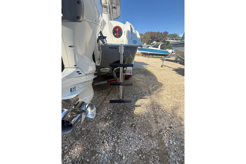 Slide: The Image of 2019 Cape Horn 32 XS boat console with Garmin displays and steering wheel. - 5