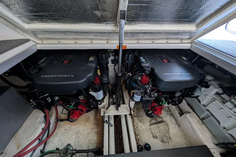 Slide: The Image of Engine compartment of a 2009 Chaparral Signature 350 with dual Volvo Penta engines. - 28