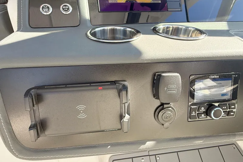 Slide: The Image of Anchor system of 2025 Chaparral 280 OSX boat with chain and wrench. - 22