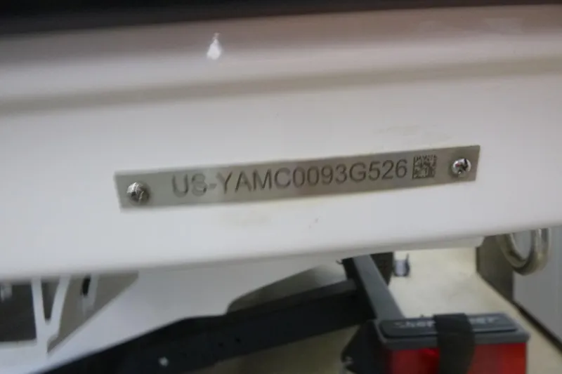 Slide: The Image of 2026 Yamaha Boats AR190 hull identification number plate. - 12