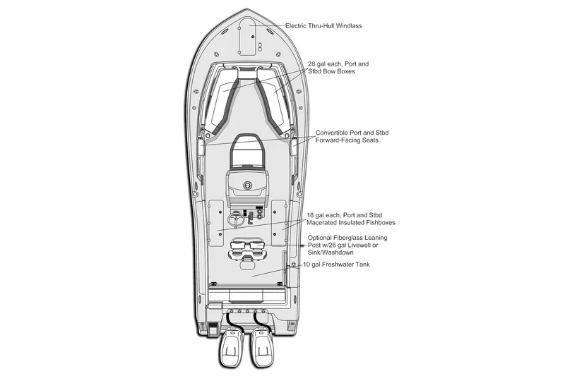 Slide: The Image of 2026 Tidewater 256 LXF boat in a garage, surrounded by tools and equipment. - 7