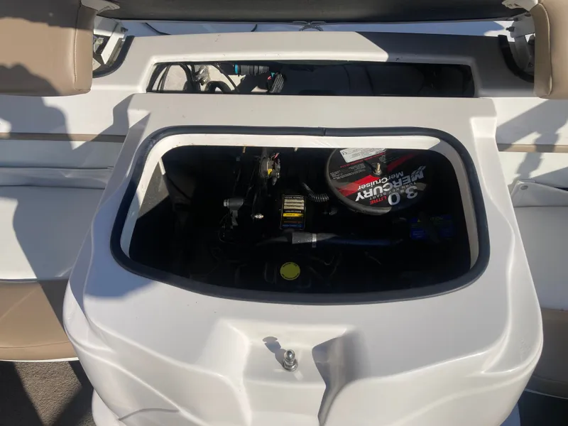 Slide: The Image of Engine compartment of 2008 Four Winns 180 Horizon boat with Mercury 3.0L engine. - 15