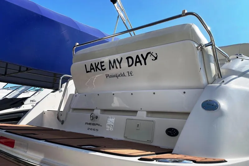 Slide: The Image of 2004 Regal Commodore 2665 boat with "Lake My Day" text, Plainfield, IL. - 5