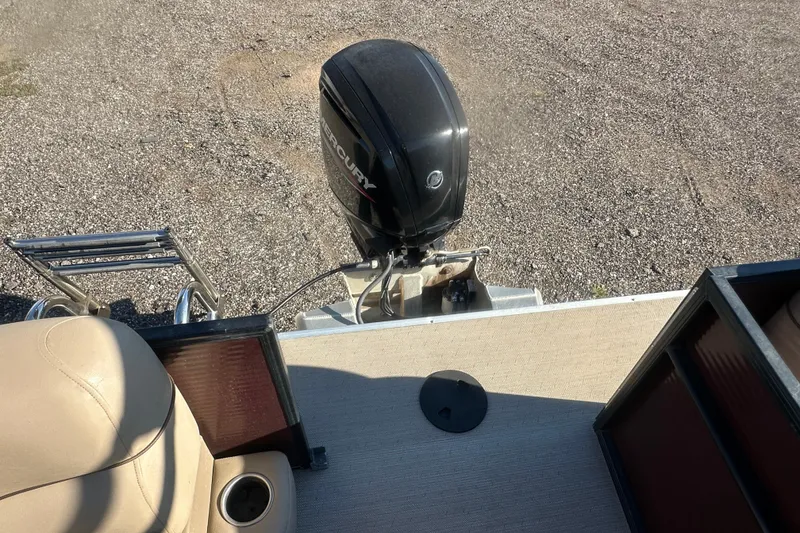 Slide: The Image of 2020 Godfrey SWEETWATER 2186 SB boat with Mercury outboard motor and beige seating. - 12