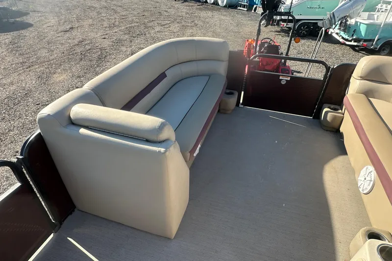 Slide: The Image of Interior of 2020 Godfrey SWEETWATER 2186 SB pontoon boat with beige seating. - 21