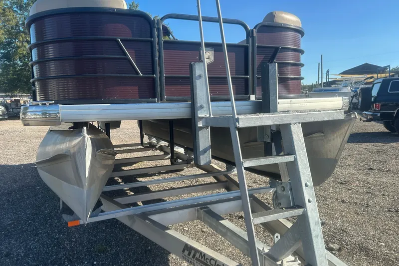 Slide: The Image of 2020 Godfrey SWEETWATER 2186 SB pontoon boat on trailer, sunny day. - 6